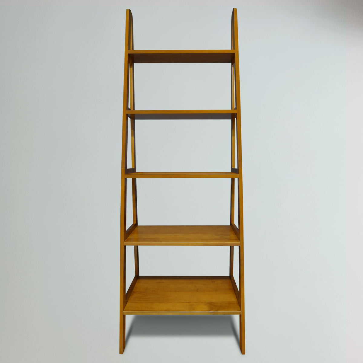 Solid Wood 5-Shelf Ladder Bookcase Q664960