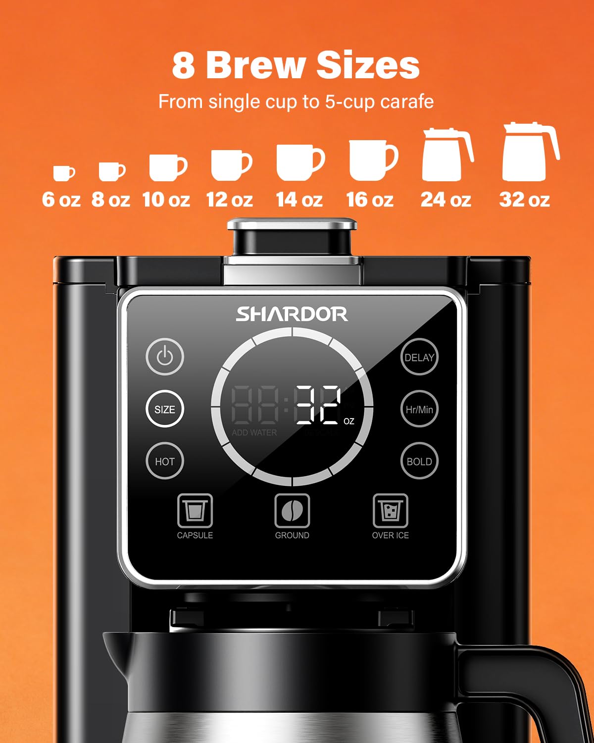 Single Serve Coffee Maker with Thermal Carafe, Matte Black H275019