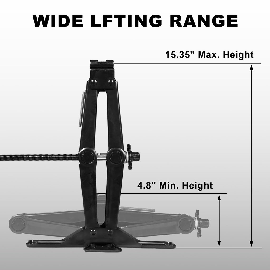 Steel 1.5 Ton Scissor Jack with Ratchet Wrench L549