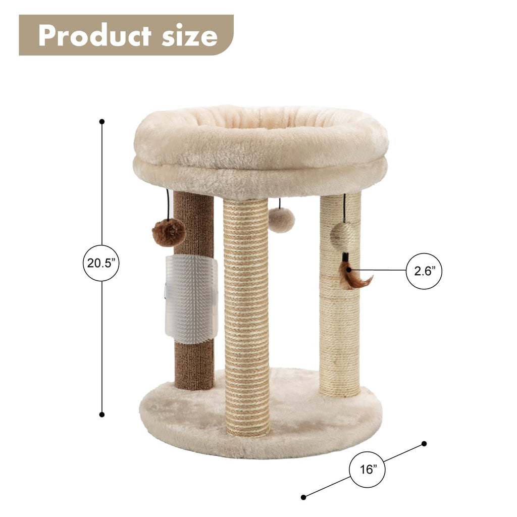 Small Cat Tree with Scratching Post and Soft Bed J6843