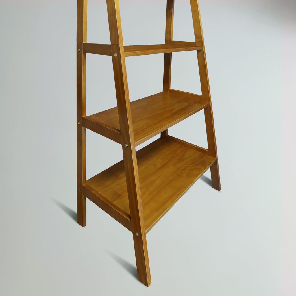 Solid Wood 5-Shelf Ladder Bookcase Q664960