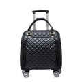 Leather Expandable Spinner Underseat Carry On Luggage U457552