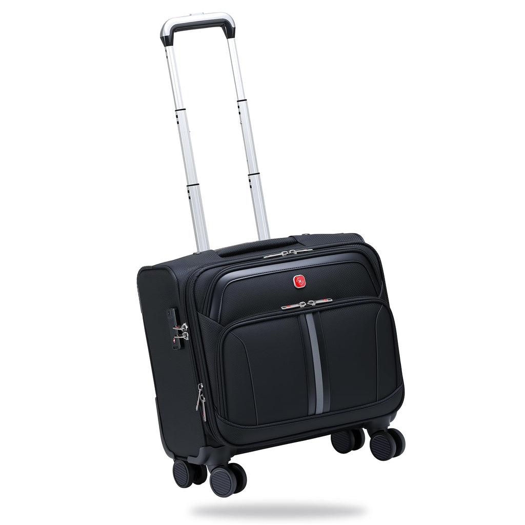 Black 16-Inch Underseat Carry-On Luggage with 4 Spinner Wheels L814460