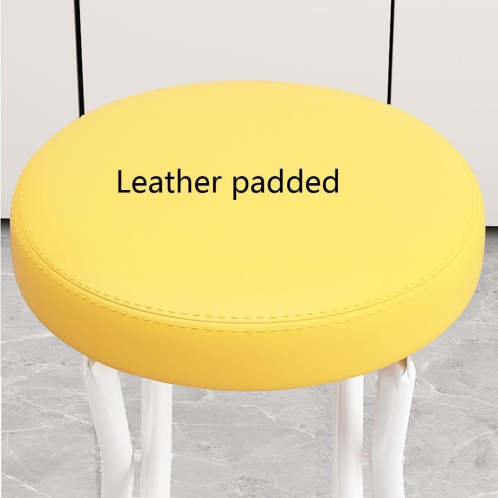 Black Cushioned Folding Stool with Backrest Z1636