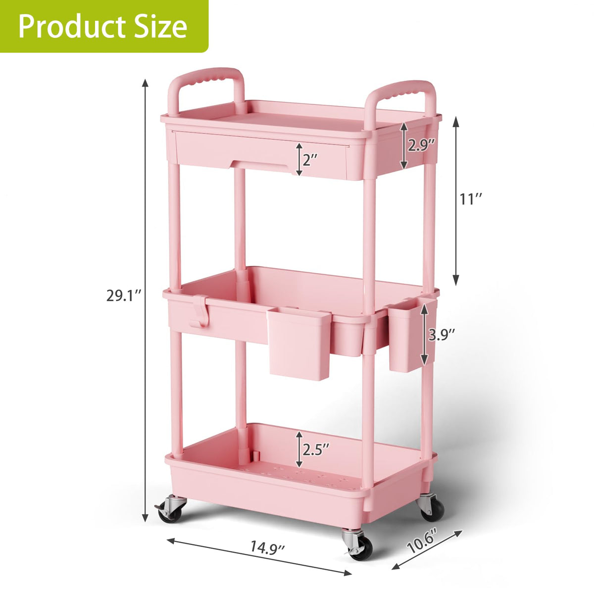 3 Tier Rolling Cart with Wheels N30028