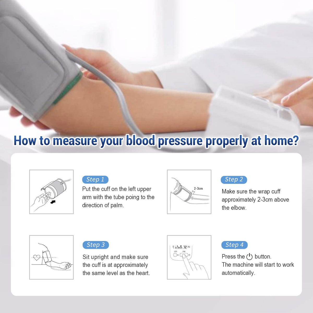 Automatic Upper Arm Blood Pressure Monitor with Large Cuff D9101