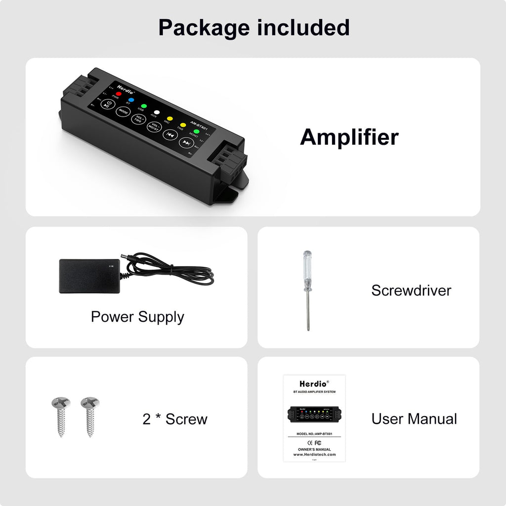 4-Channel Bluetooth Amplifier 200W with Power Supply I32801