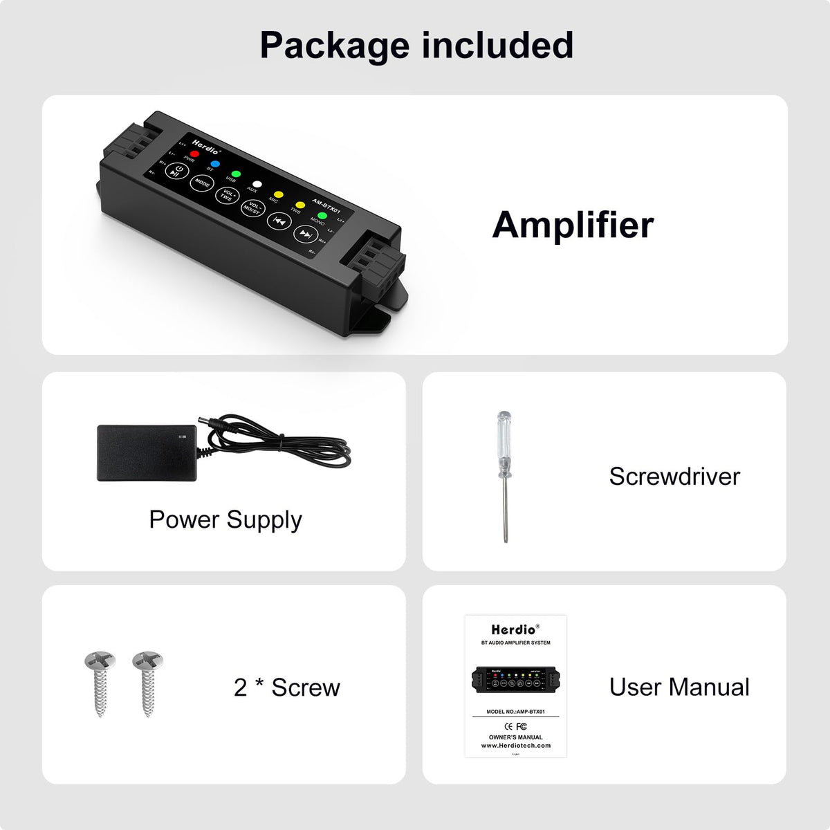 4-Channel Bluetooth Amplifier 200W with Power Supply I32801