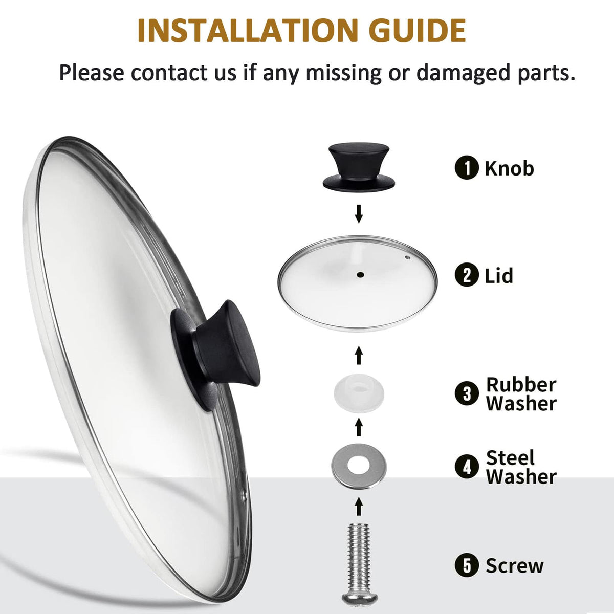 Tempered Glass Lid with Heat Resistant Handle 10.25 In C745167
