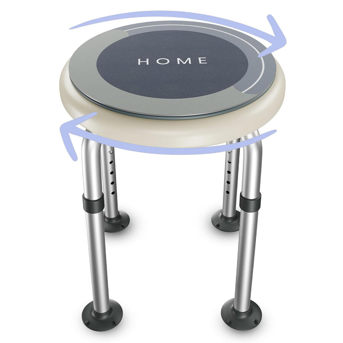 Adjustable Swivel Shower Stool with Non-Slip Feet K881967