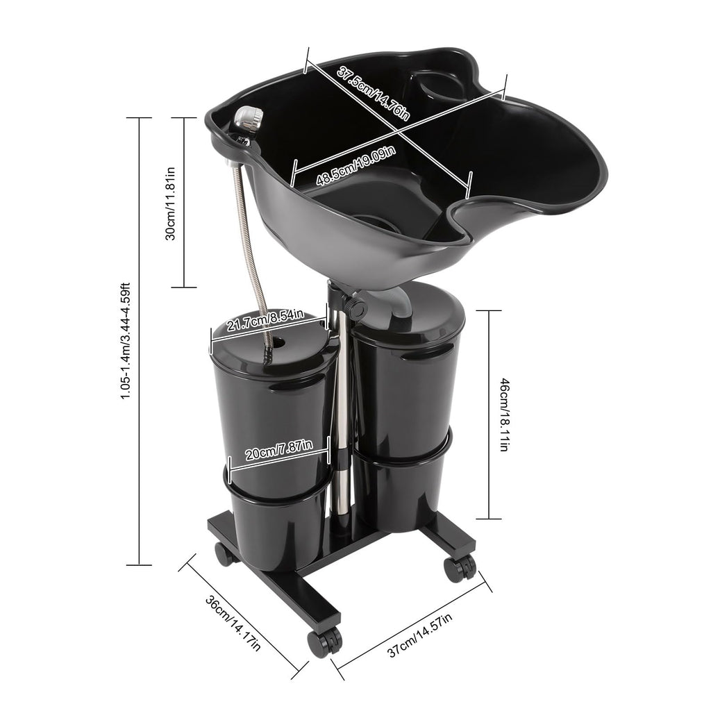 Portable Abs Shampoo Basin with 2 Water Buckets M5334