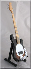 Miniature Bass Guitar Black Wood A8478