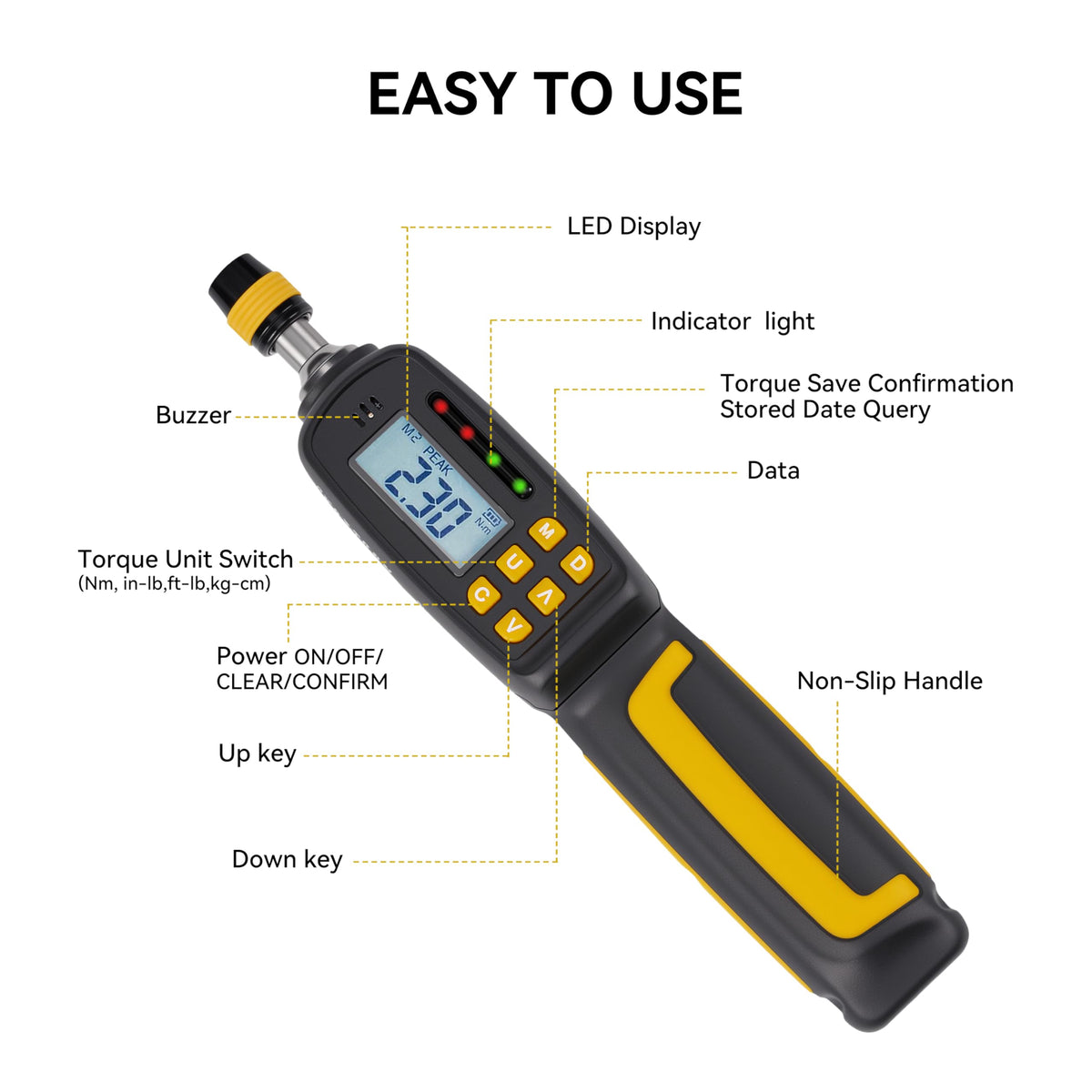 Digital Torque Screwdriver Set, 1/4" Drive, 38-Piece E238483