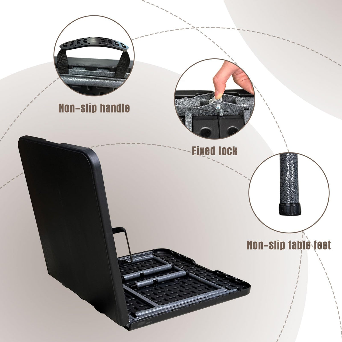 4 Foot Heavy Duty Fold-in-Half Folding Table with Handle E5813