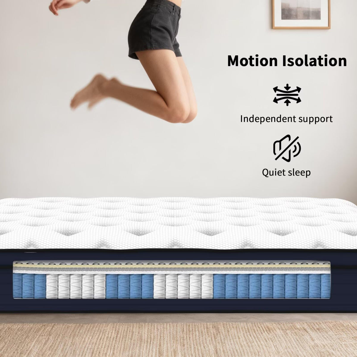 14 Inch Hybrid Green Tea Cooling Gel Memory Foam Mattress H155
