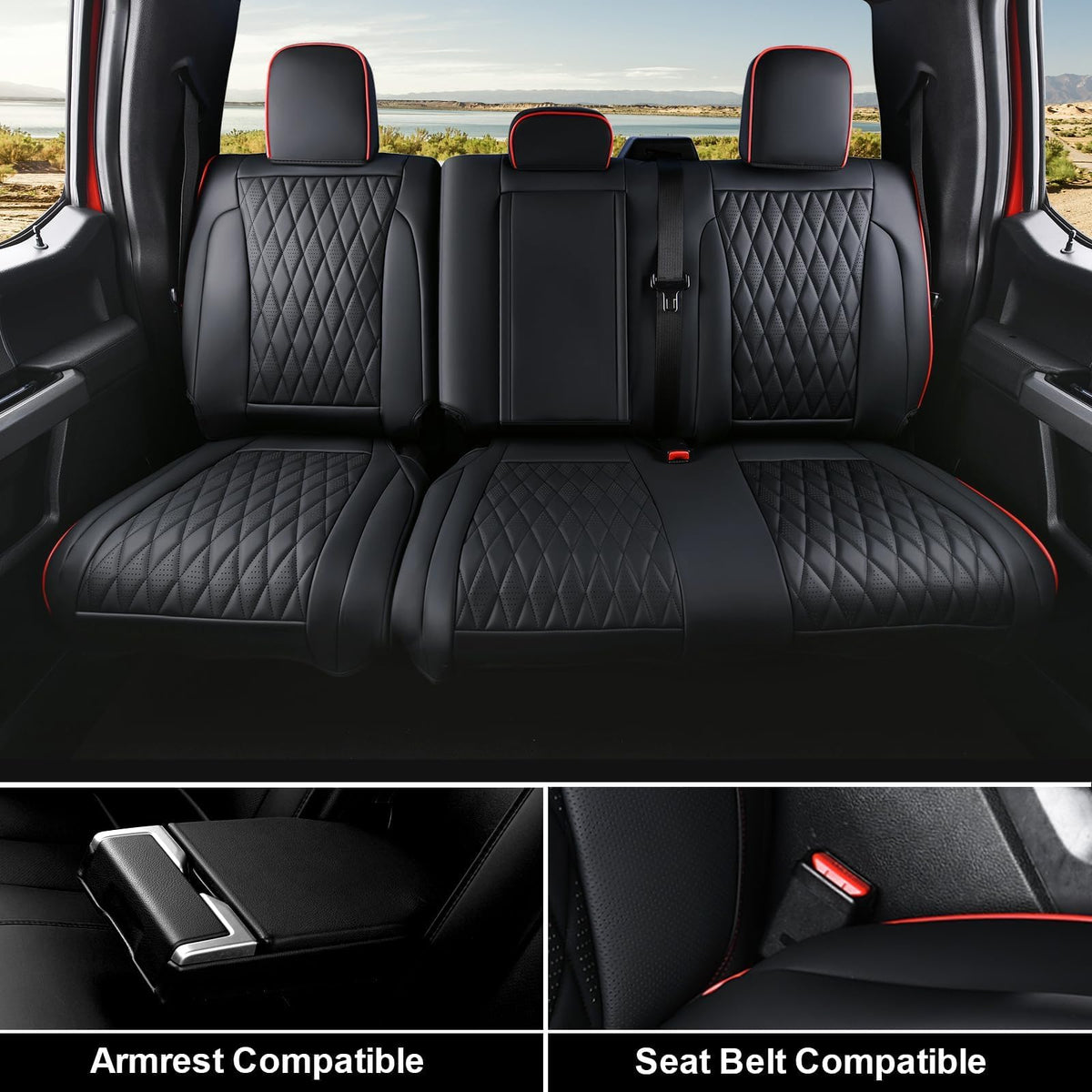 Leather Seat Covers Full Set Waterproof Custom Fit J9712