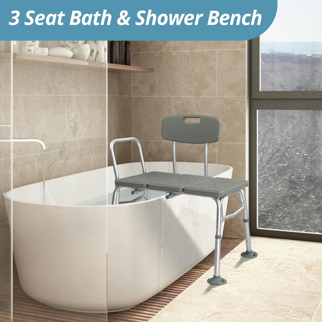 Tub Transfer Bench with Backrest and Armrest W9141