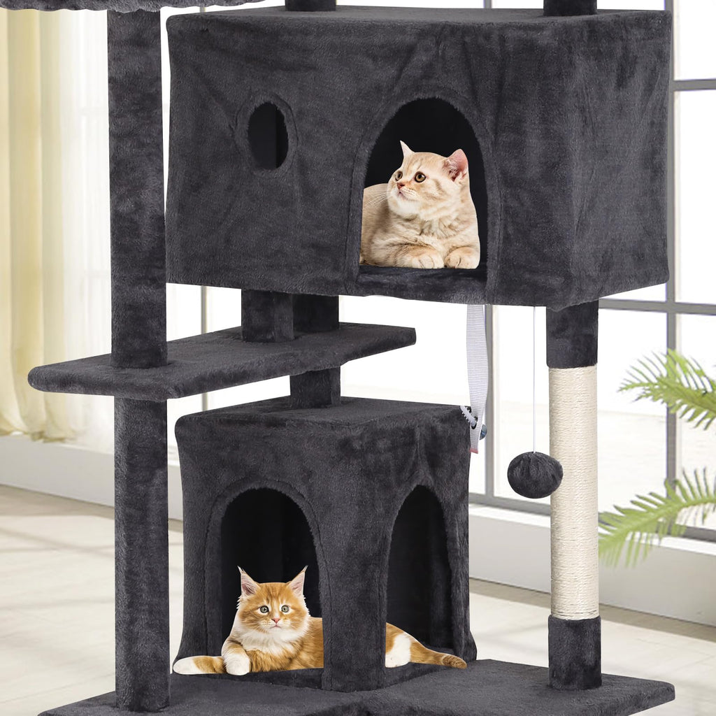 70 Inch Tall Dark Grey Cat Tree Cat Climbing Tower G103