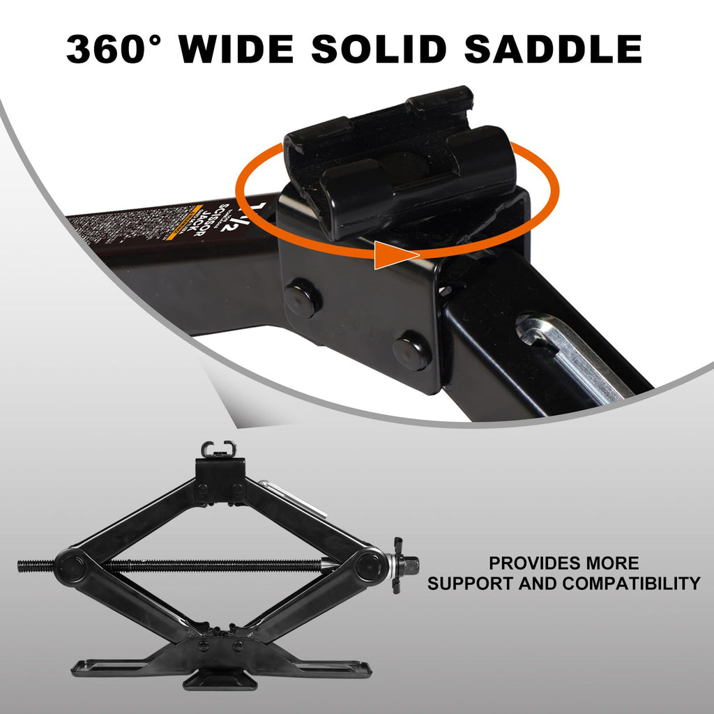 Steel 1.5 Ton Scissor Jack with Ratchet Wrench L549
