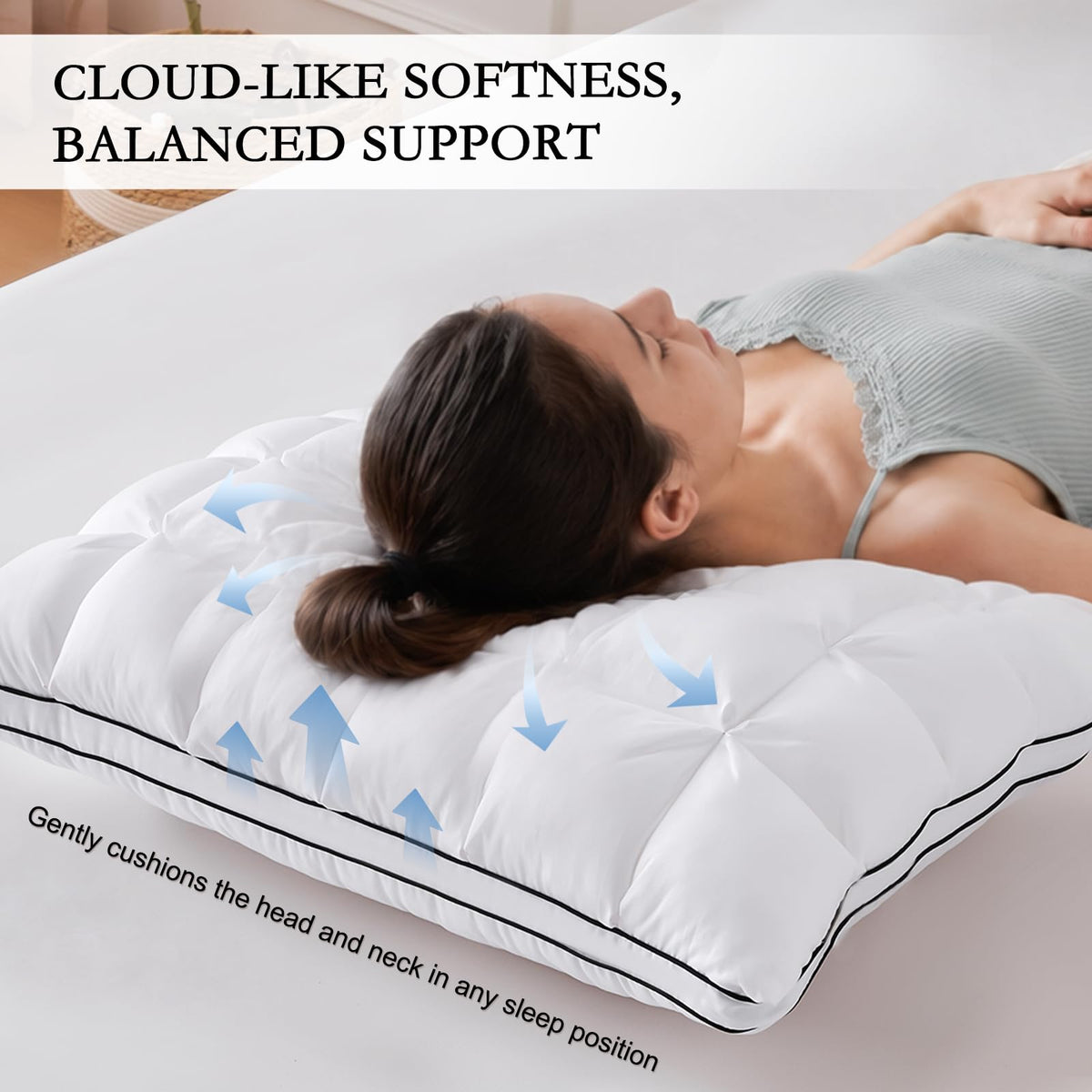 King Size Set of 2 Cotton Pillows I69578