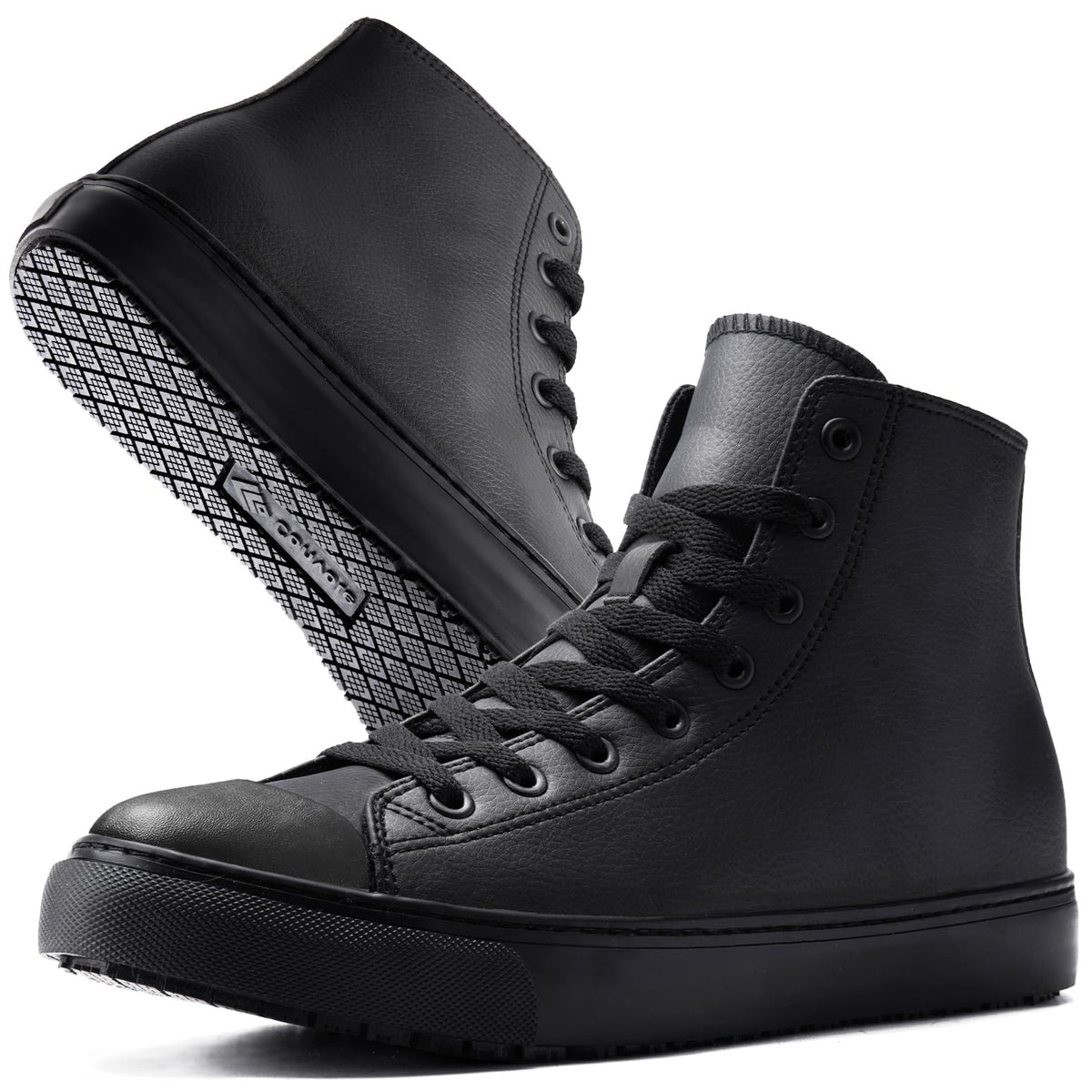 Black Waterproof Non-Slip Leather Work Shoes N3104