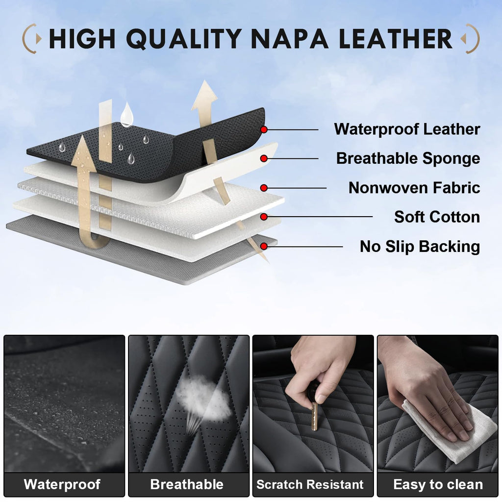 Leather Seat Covers Full Set Waterproof Custom Fit J9712
