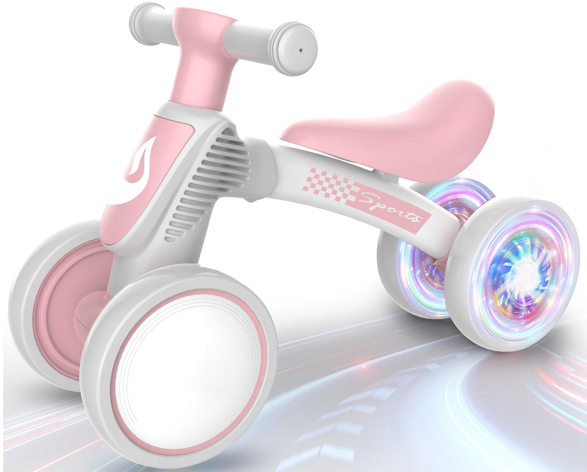 Baby Balance Bike No Pedal 4 Wheels Soft Seat E909