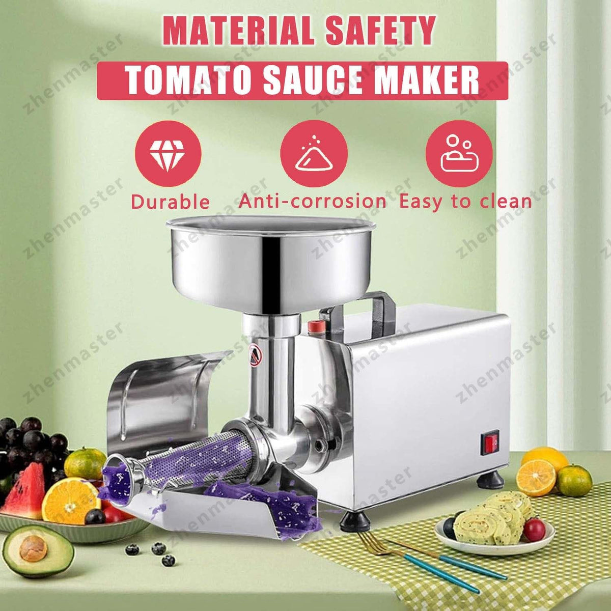 450W Stainless Steel Electric Tomato Strainer S915688