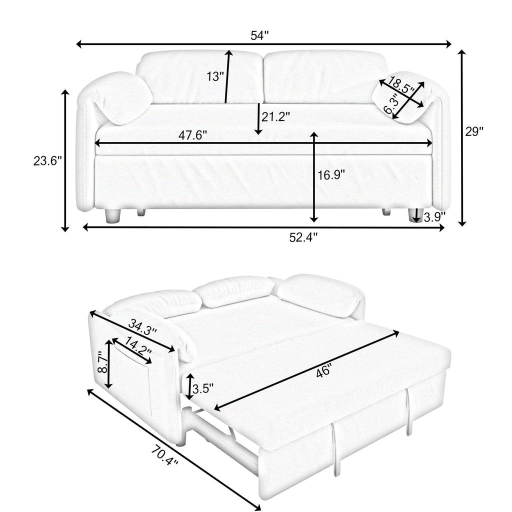Pink Velvet 3 in 1 Convertible Sofa Bed P284841