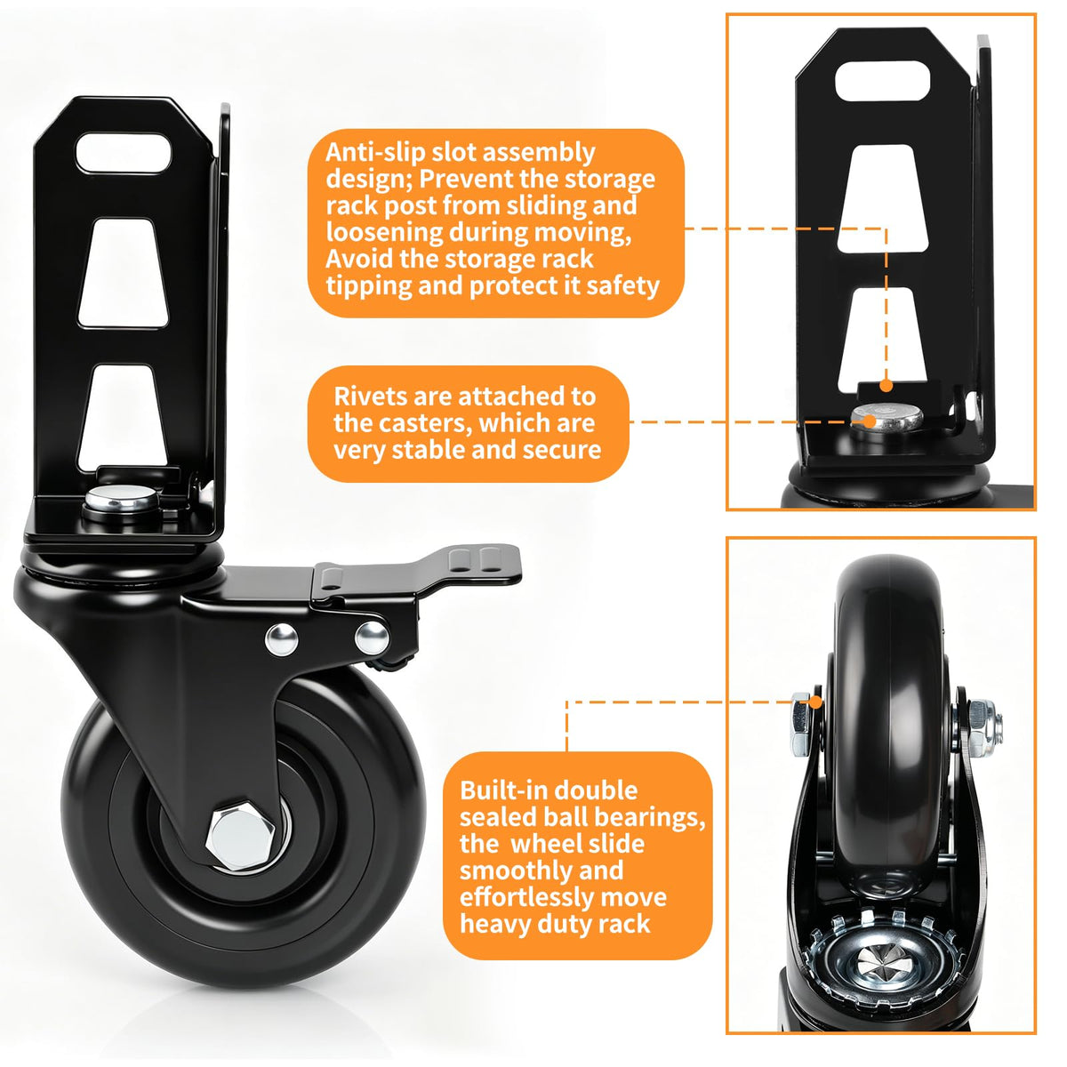 4" Storage Rack Caster Wheels J5640