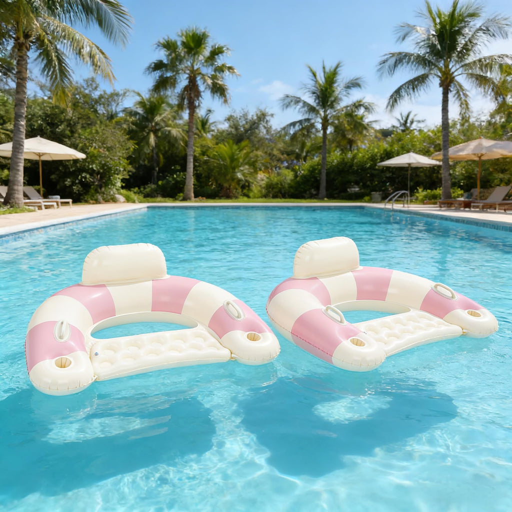 Inflatable Pool Float Chair with Cup Holders H7879