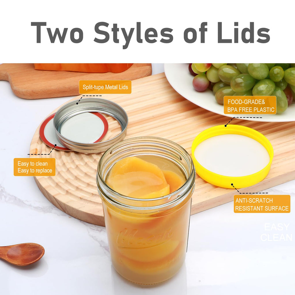 16 oz Glass Mason Jars with Lids 12pcs G357