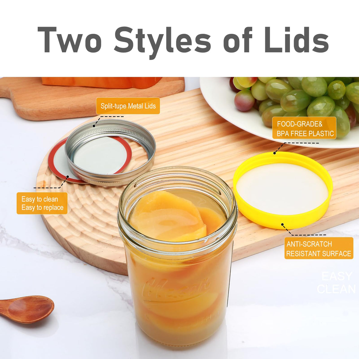 16 oz Glass Mason Jars with Lids 12pcs G357