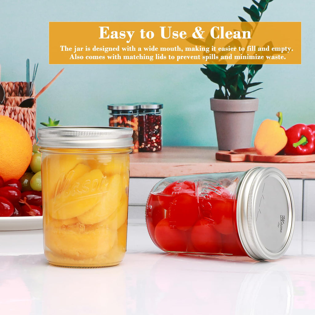 16 oz Glass Mason Jars with Lids 12pcs G357