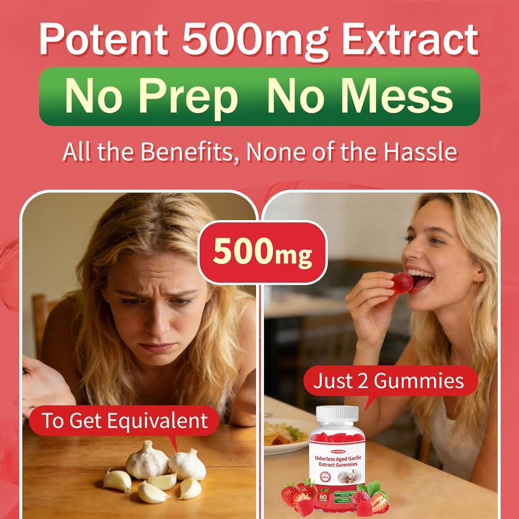 Aged Garlic Extract Gummies Strawberry Flavor R80693