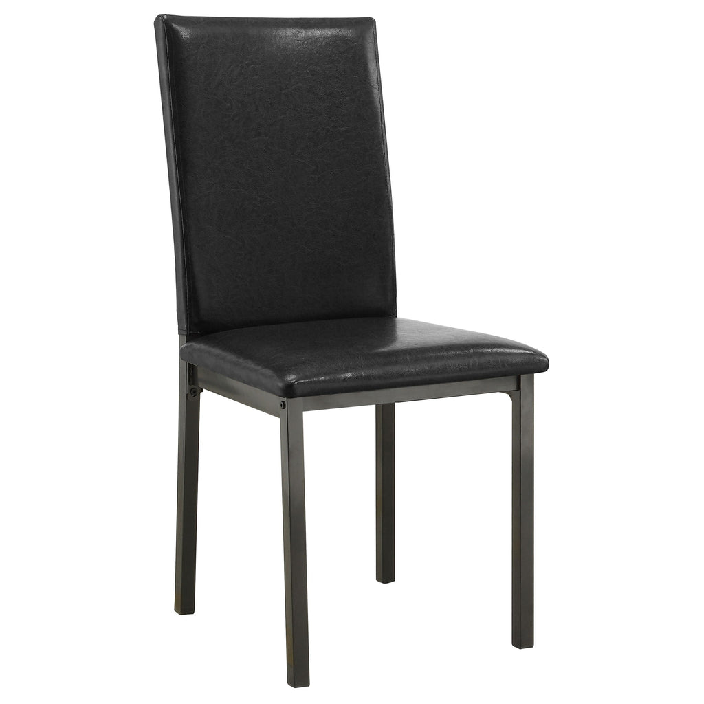 Set of 2 Faux Leather Upholstered Dining Side Chair Black and Grey N839