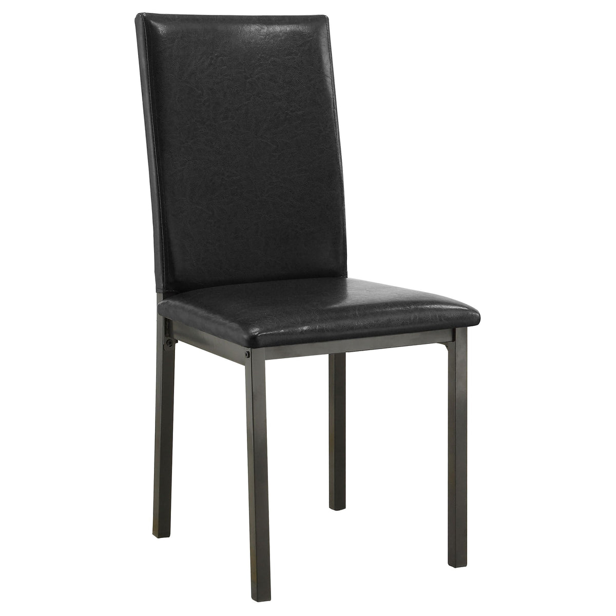 Set of 2 Faux Leather Upholstered Dining Side Chair Black and Grey N839