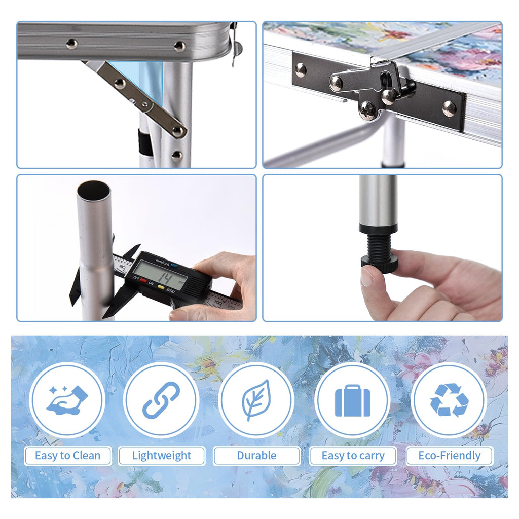 Portable 3 Adjustable Height Folding Outdoor Side Table Z451