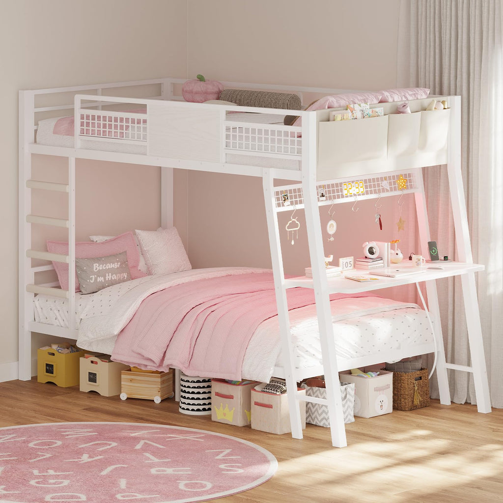 Twin Over Twin Bunk Beds with Desk D1368