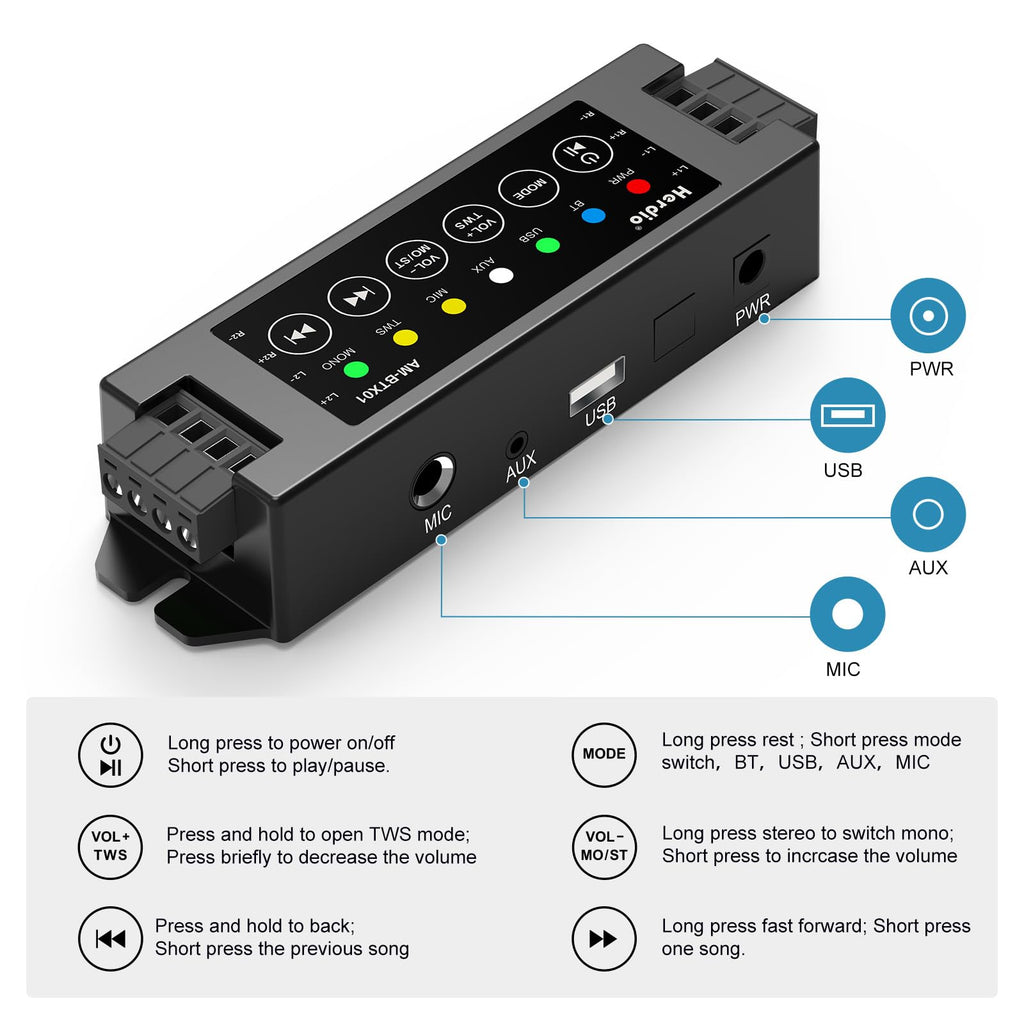 4-Channel Bluetooth Amplifier 200W with Power Supply I32801