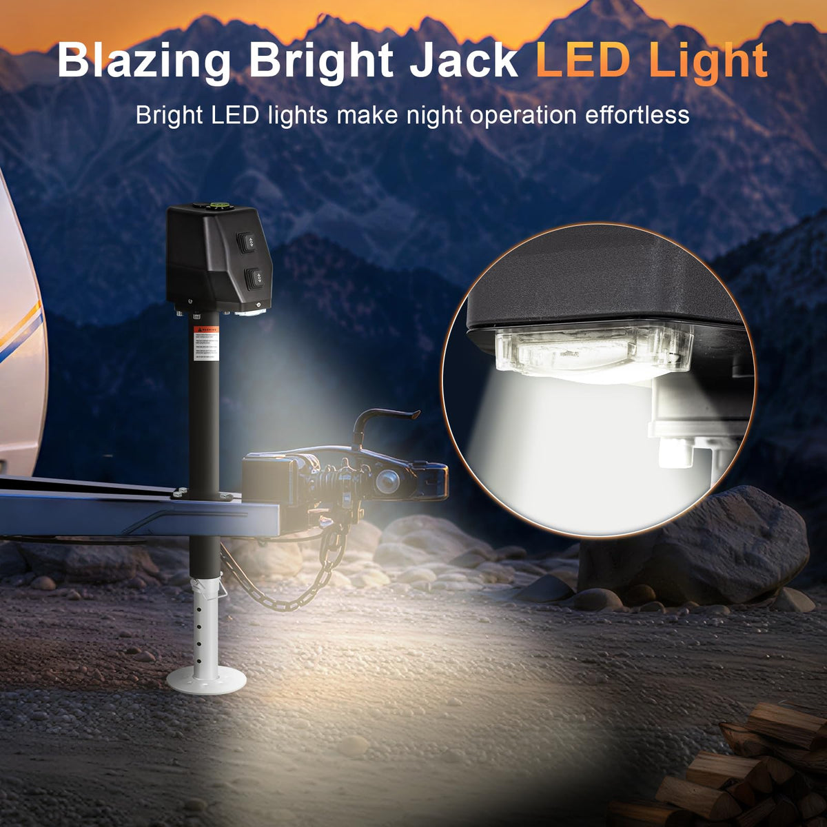 Waterproof Electric Trailer Jack with Built-in Spirit Level C9579