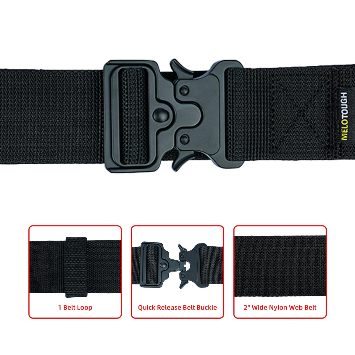 2" Nylon Web Work Tool Belt with Quick Release Metal Buckle S650