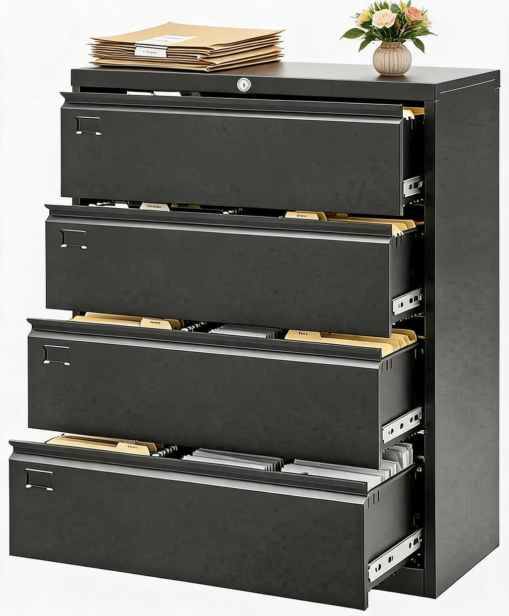 4 Drawer Metal File Cabinet with Lock O188797