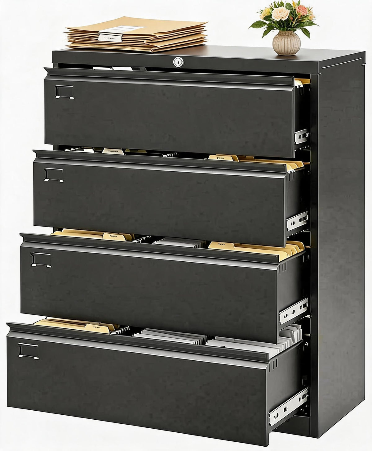 4 Drawer Metal File Cabinet with Lock O188797