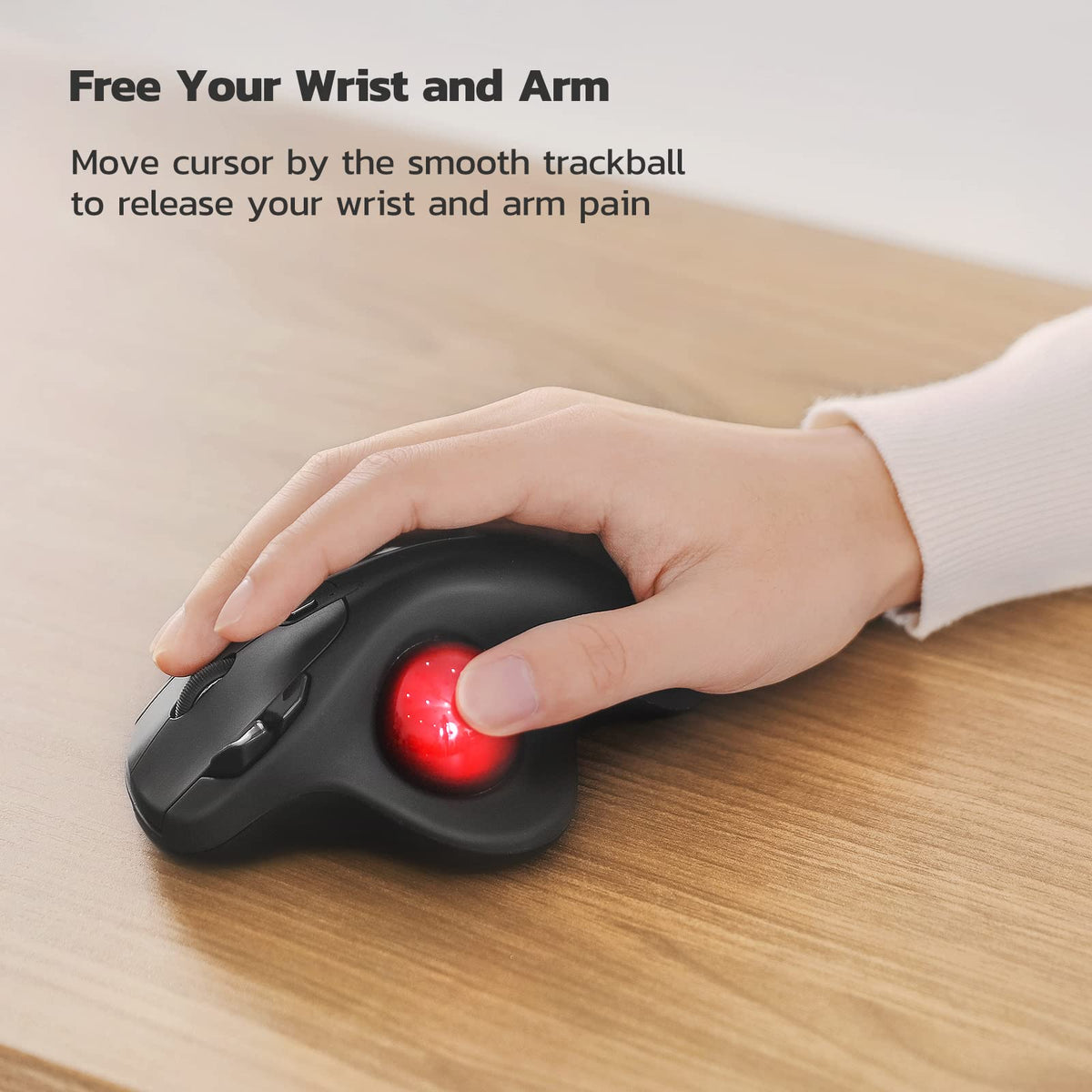 Wireless Ergonomic Thumb Control Trackball Mouse E62711