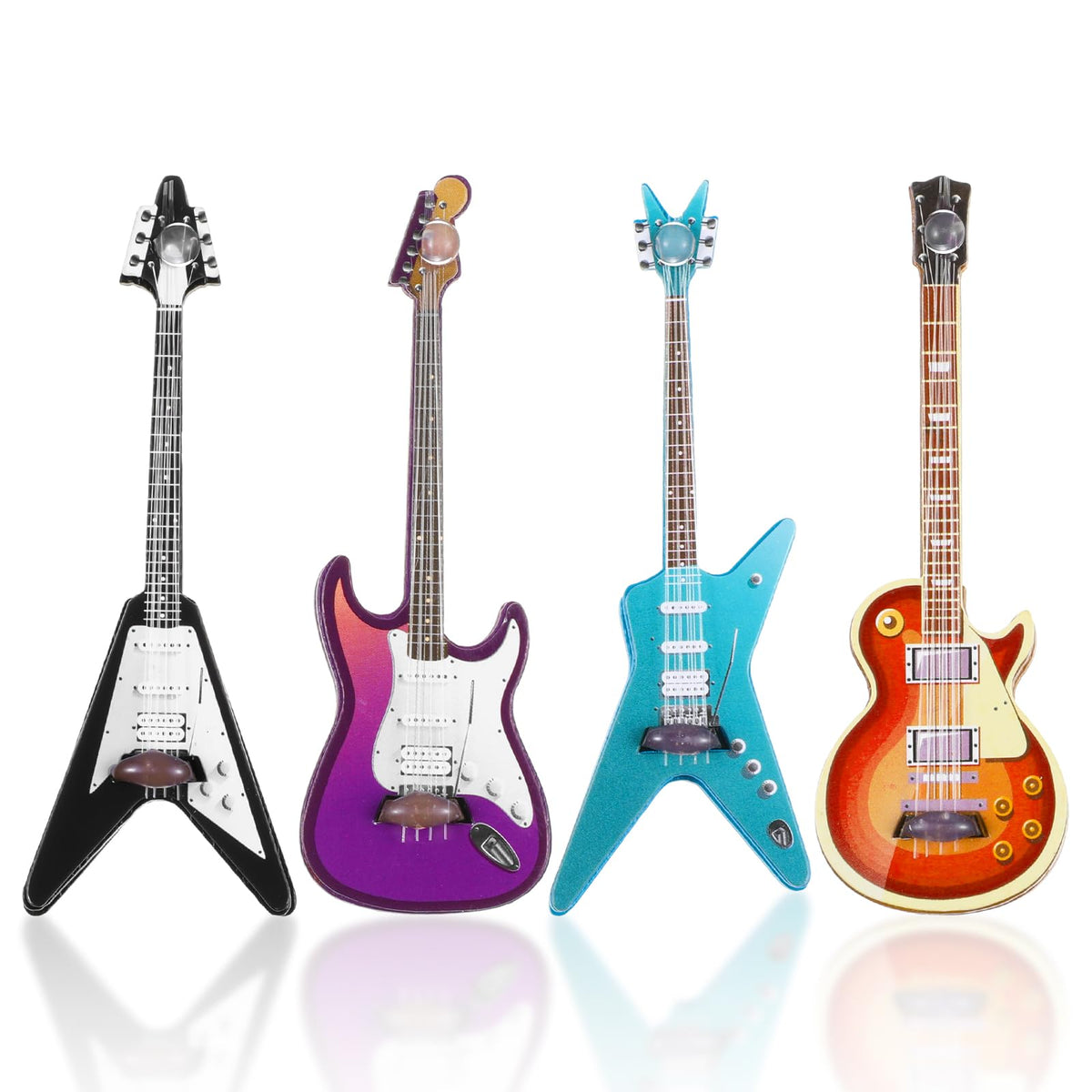 1:12 Scale Miniature Electric Guitar & Bass Guitar Ornament E24486