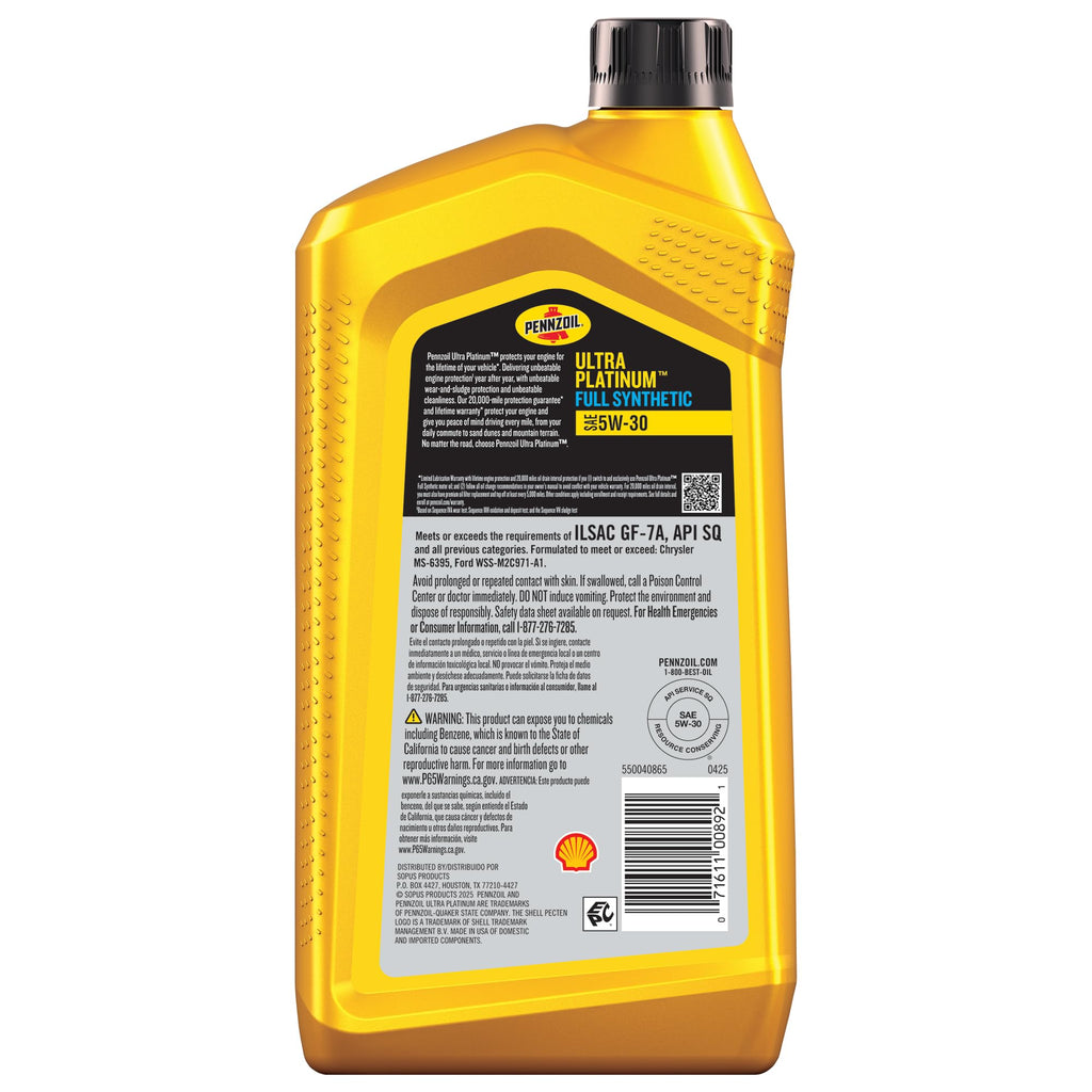 Full Synthetic 5W-30 Motor Oil, 1 Quart (6 Pack) C650