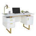 51"W Computer Desk with 2 Drawers & Storage Cabinet O38912