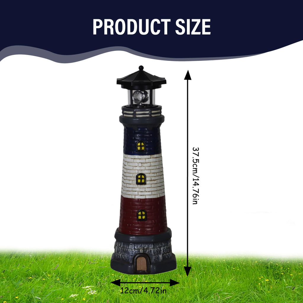 15" Tall Waterproof Resin Lighthouse Lamp with 360° Rotating LED G172724