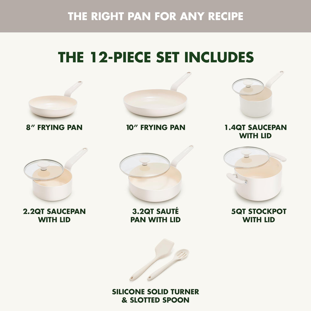 12 Piece Ceramic Nonstick Cookware Set U414